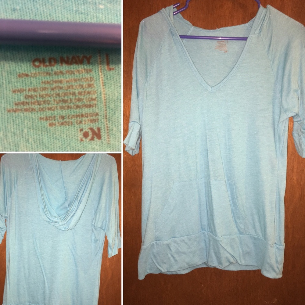 🏵GUC Old Navy hooded T-shirt in blue🏵